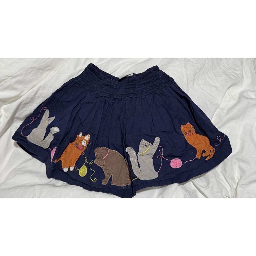 Mini Boden cat embroidered blue skirt 2-3 y